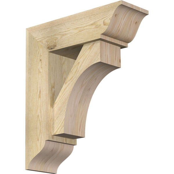 Ekena Millwork Westlake Traditional Rough Sawn Bracket w/ Offset Brace, Douglas Fir, 8"W x 24"D x 28"H BKT0806X24X28WTL01RDF - main